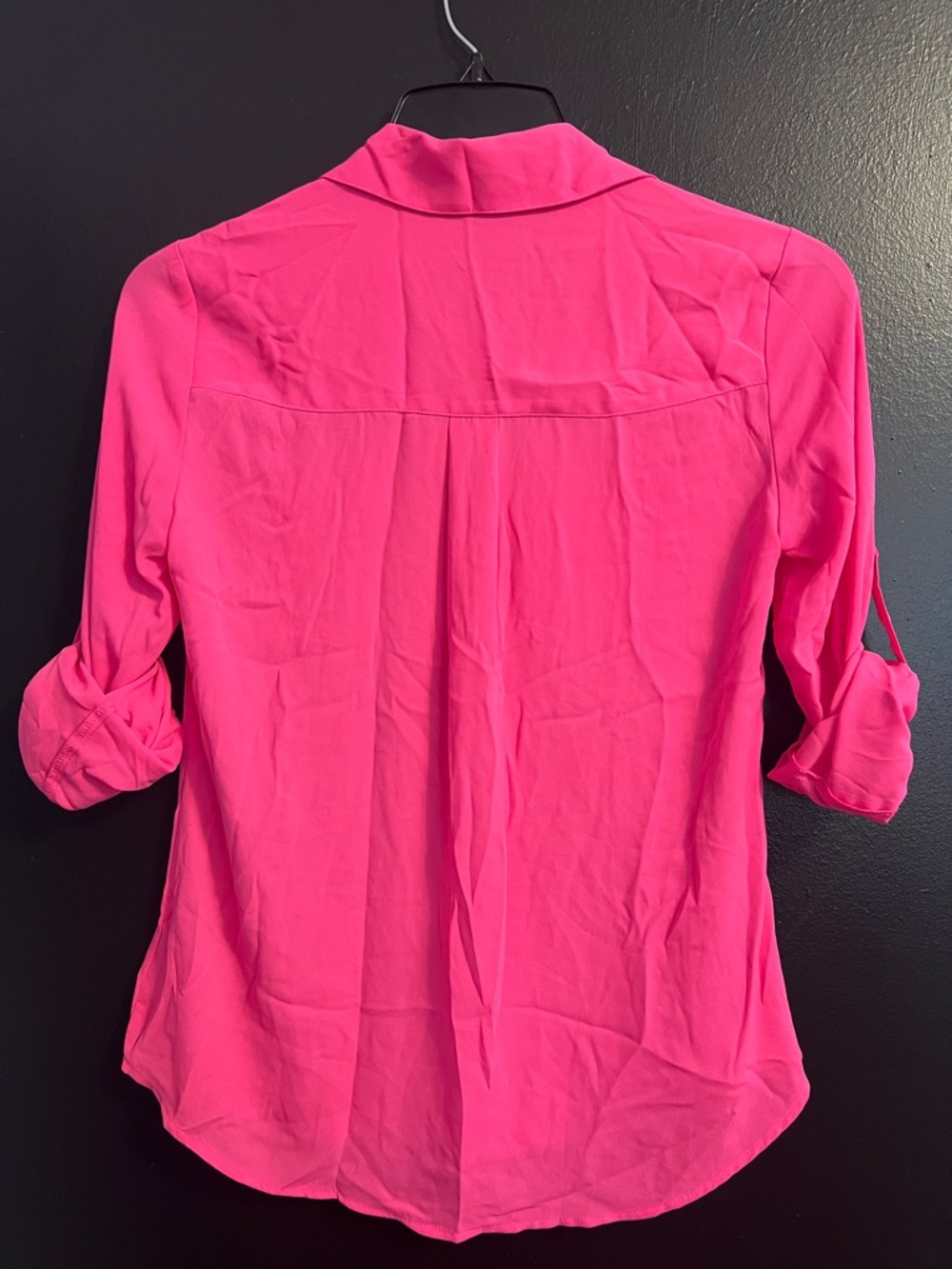EXPRESS Portofino Highlighter Pink Button-Down Shirt - Picture 3 of 3
